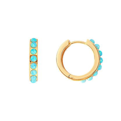 FAIRLEY - Blue Opal Crystal Midi Hoops