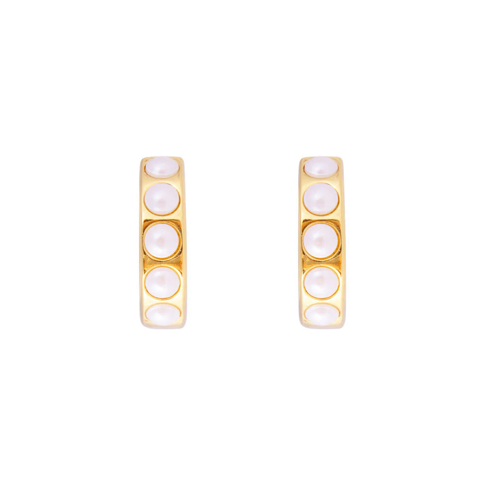 FAIRLEY - Crystal Pearl Midi Hoops FAIRLEY