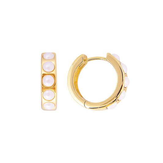 FAIRLEY - Crystal Pearl Midi Hoops FAIRLEY