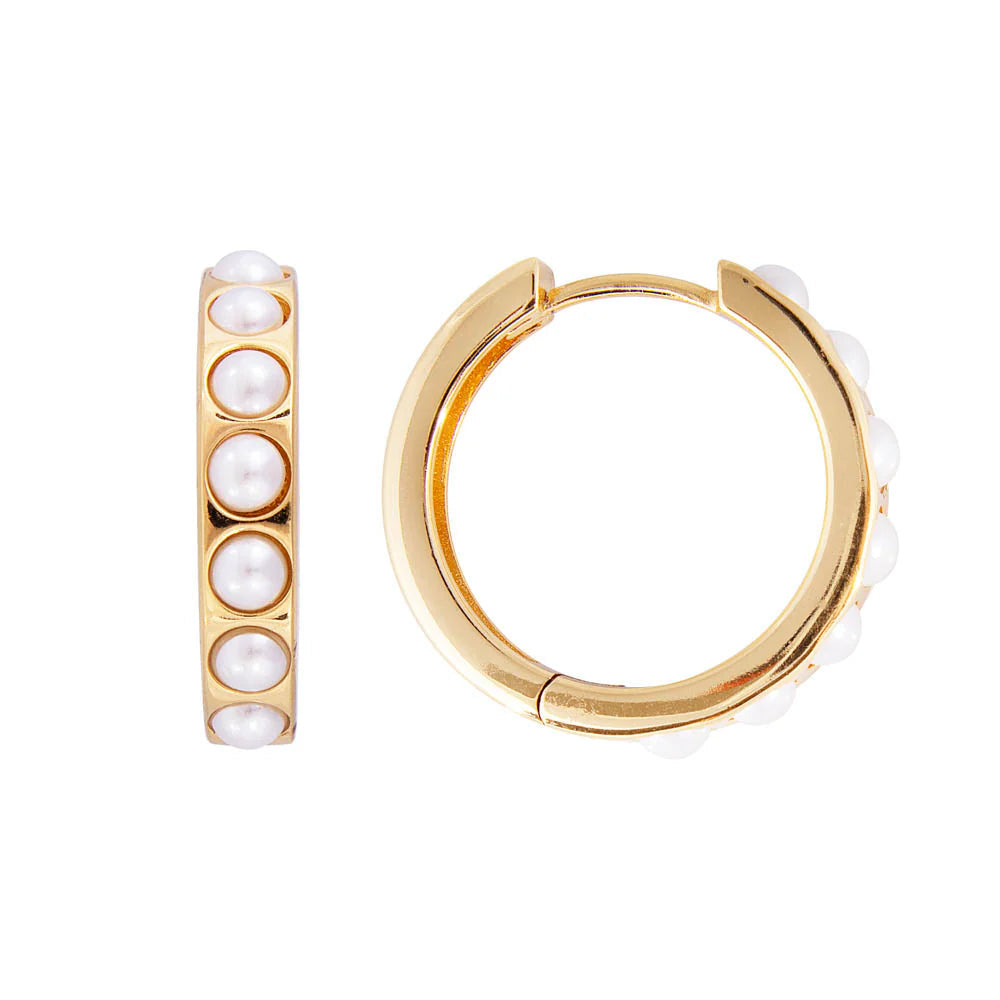 FAIRLEY - Crystal Pearl Maxi Hoops FAIRLEY