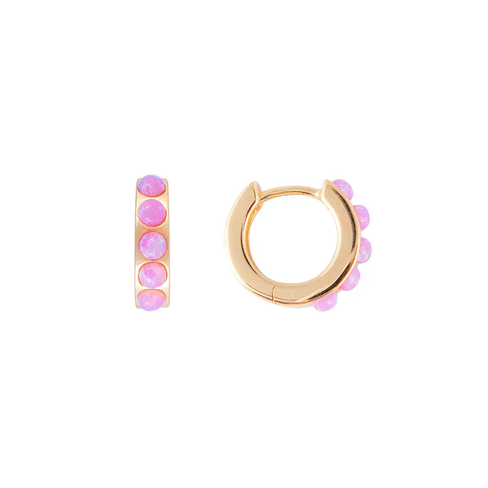 FAIRLEY - Pink Opal Crystal Huggies