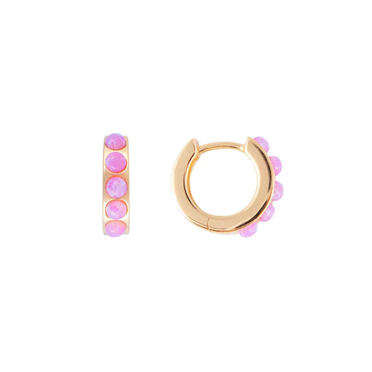 FAIRLEY - Pink Opal Crystal Huggies
