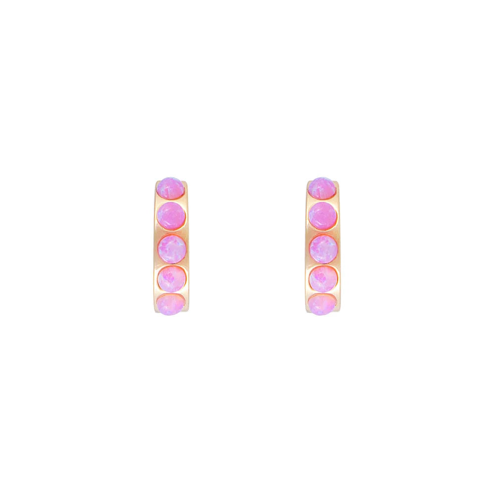 FAIRLEY - Pink Opal Crystal Huggies