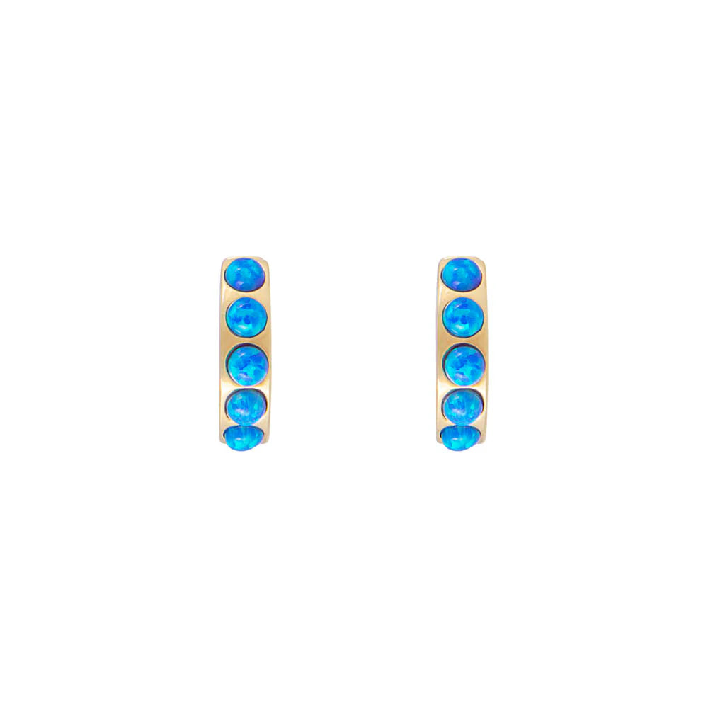 FAIRLEY - Opal Crystal Huggies | Indigo FAIRLEY