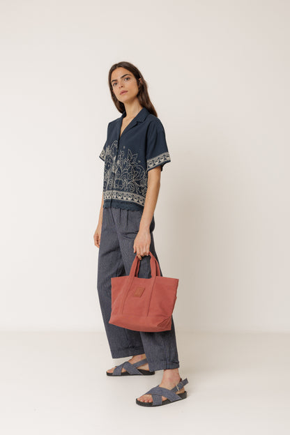 Indi & Cold - Pleated Pinstripe Trouser | Indigo