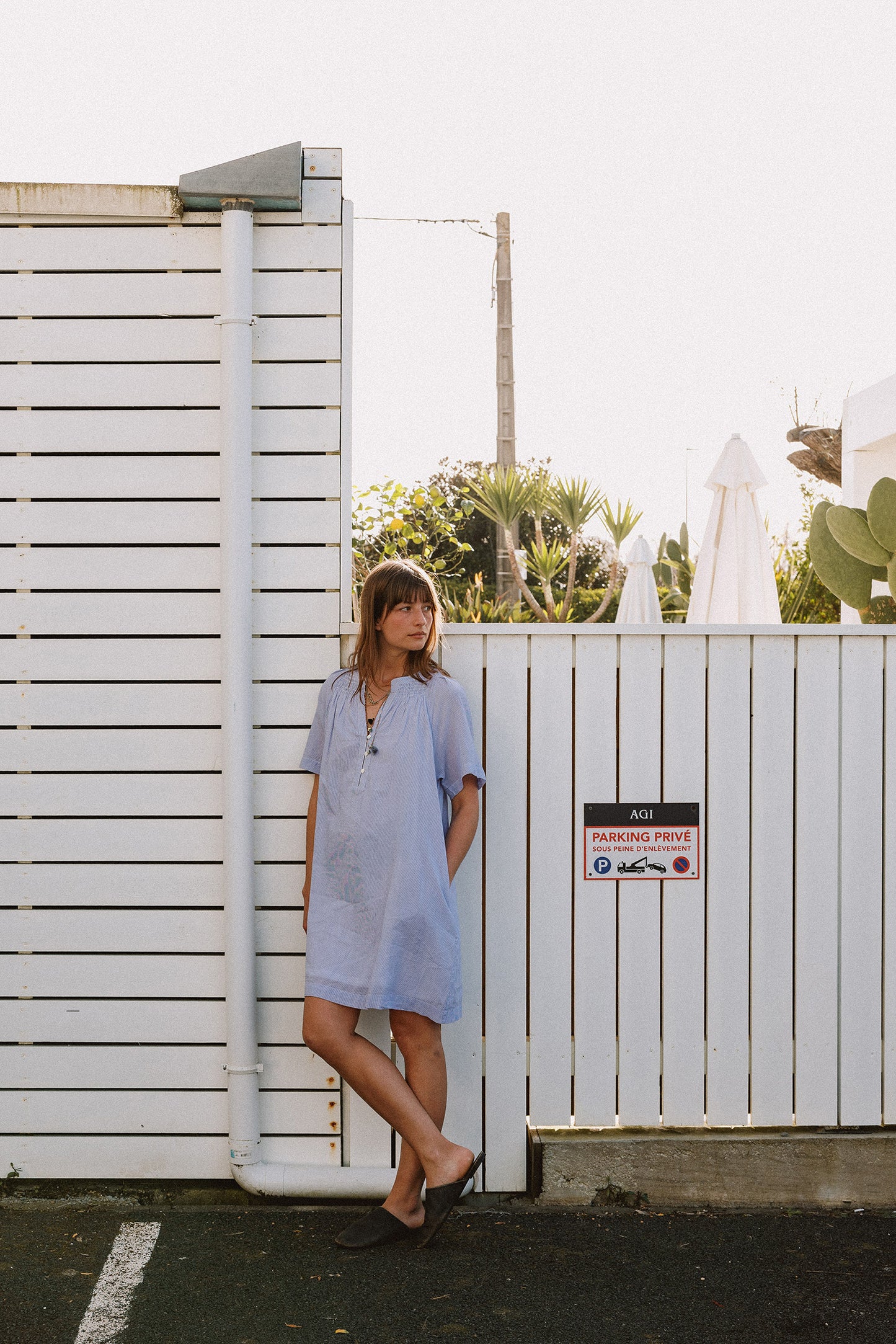 Indi & Cold - Short Pinstriped Dress