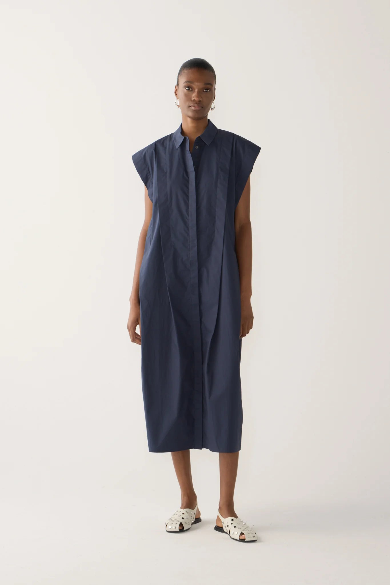 Foemina - Mona Dress | Navy Poplin
