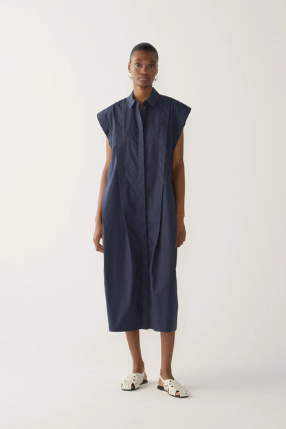 Foemina - Mona Dress | Navy Poplin