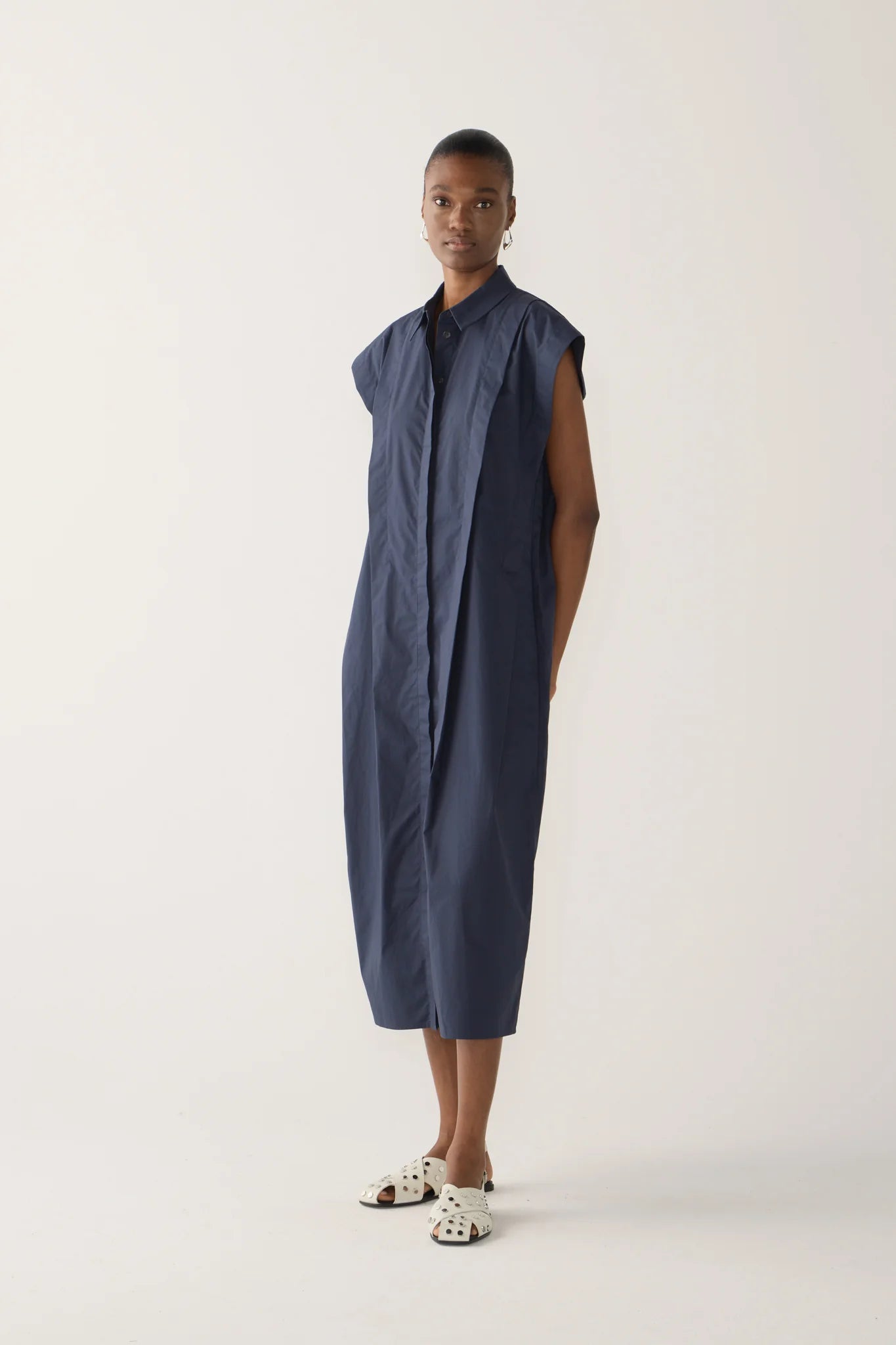 Foemina - Mona Dress | Navy Poplin