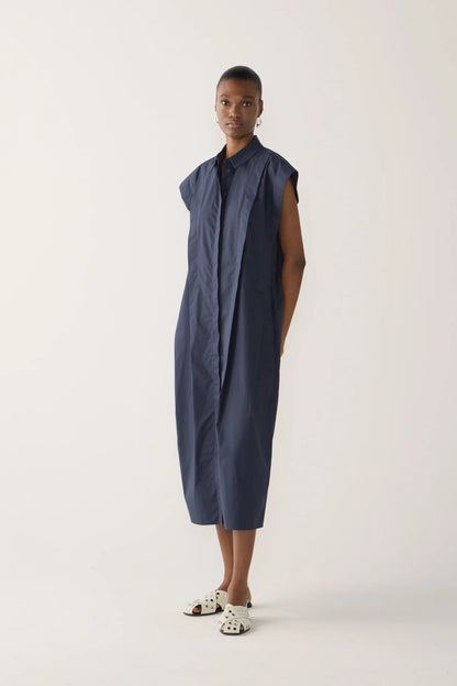 Foemina - Mona Dress | Navy Poplin