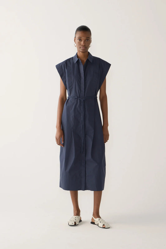 Foemina - Mona Dress | Navy Poplin