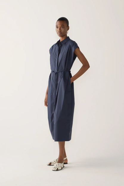 Foemina - Mona Dress | Navy Poplin