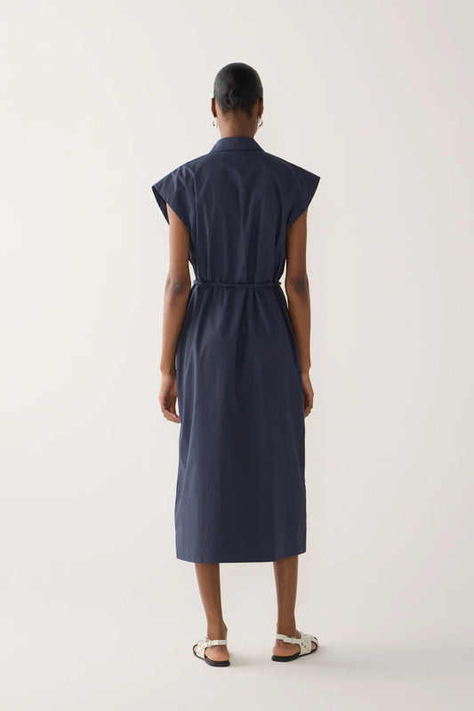 Foemina - Mona Dress | Navy Poplin