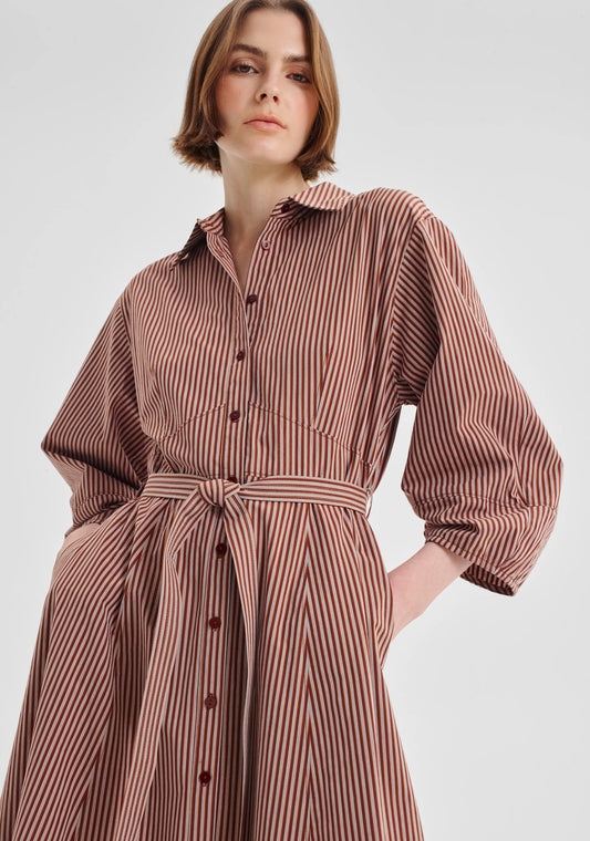 Morrison - McKenna Stripe Dress | Chocolate