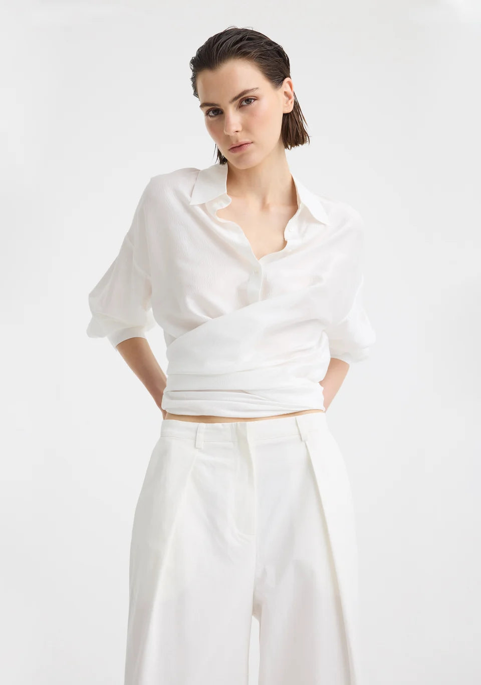 Morrison - Celine Wrap Shirt | White