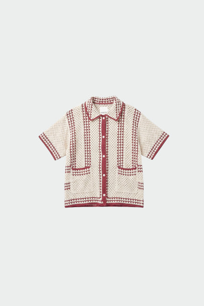 Indi & Cold - Bicolour Crochet Shirt | Rojo