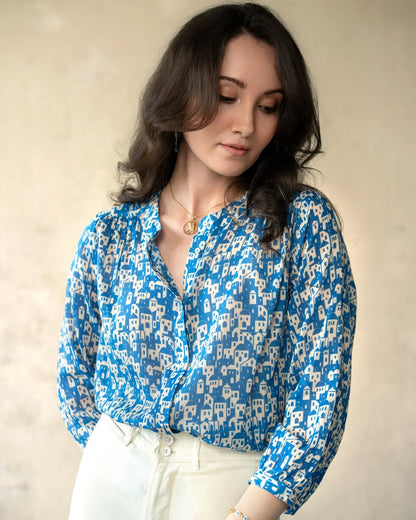 Marie Louise de Monterey - Nya Blouse Dual House | Blue White