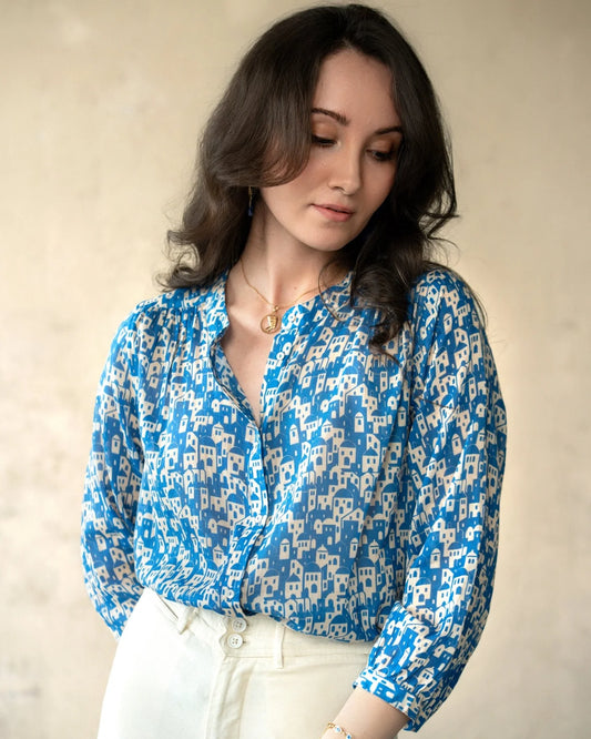 Marie Louise de Monterey - Nya Blouse Dual House | Blue White
