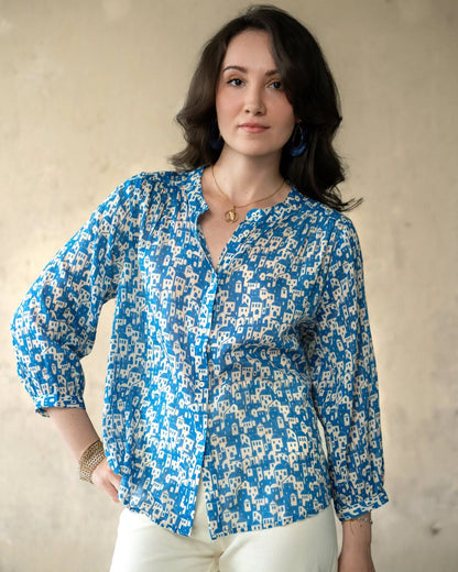 Marie Louise de Monterey - Nya Blouse Dual House | Blue White