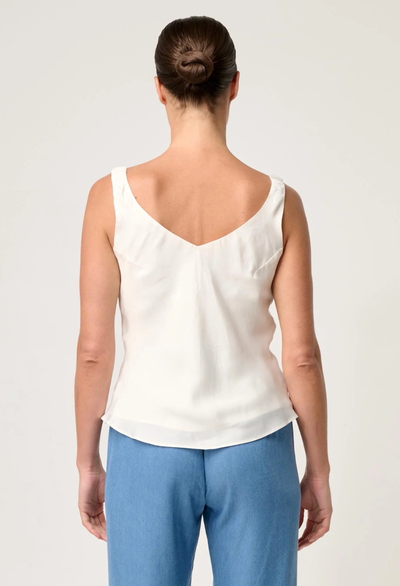 OnceWas - Delray Reversible Cupro Cami | Ivory OnceWas