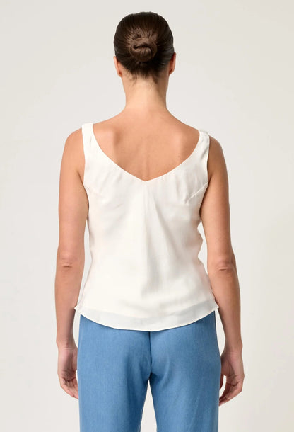 OnceWas - Delray Reversible Cupro Cami | Ivory OnceWas