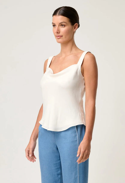 OnceWas - Delray Reversible Cupro Cami | Ivory OnceWas