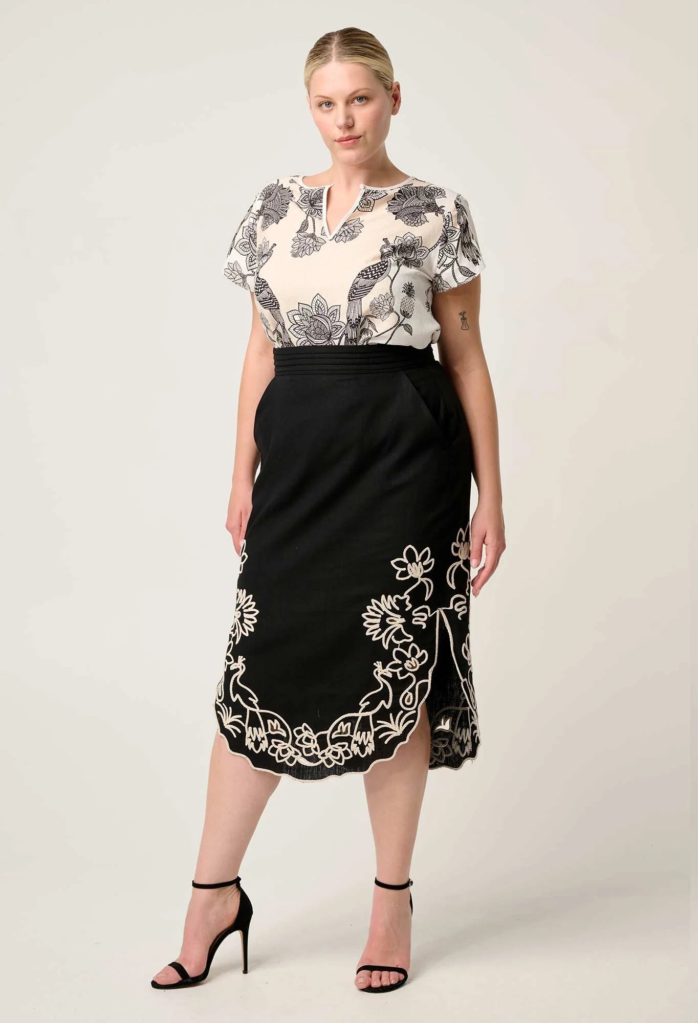 OnceWas - Avis Viscose Dobby Top in | Imperial Stone OnceWas