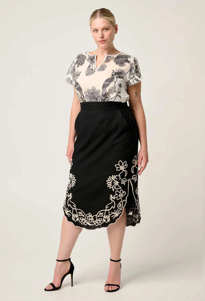 OnceWas - Avis Viscose Dobby Top in | Imperial Stone OnceWas
