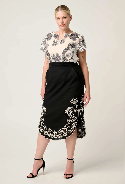 OnceWas - Avis Viscose Dobby Top in | Imperial Stone OnceWas