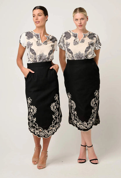 OnceWas - Avis Viscose Dobby Top in | Imperial Stone OnceWas
