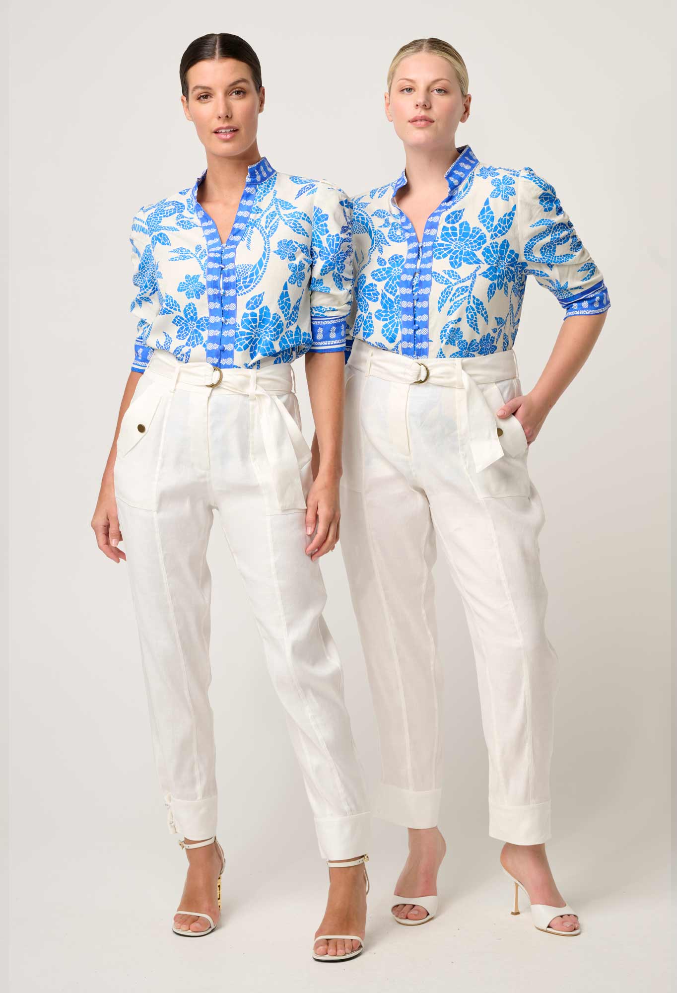OnceWas - Trinidad Linen Viscose Button Cuff Pant | Ivory OnceWas