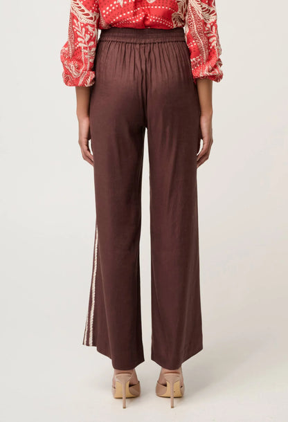 OnceWas - Liora Linen Viscose Stretch Rope Pant | Rustic Twine