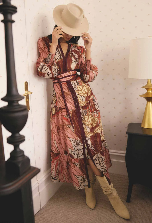OnceWas - Liliana Cotton Silk Printed Maxi Dress | Cathedral Botanic