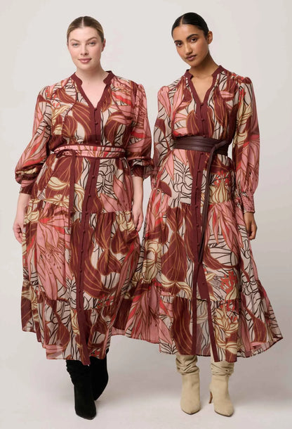 OnceWas - Liliana Cotton Silk Printed Maxi Dress | Cathedral Botanic