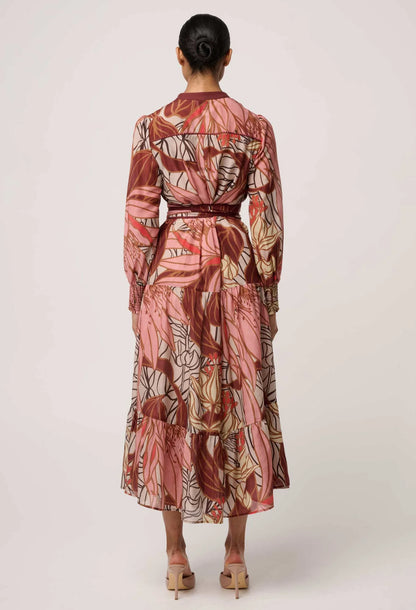 OnceWas - Liliana Cotton Silk Printed Maxi Dress | Cathedral Botanic