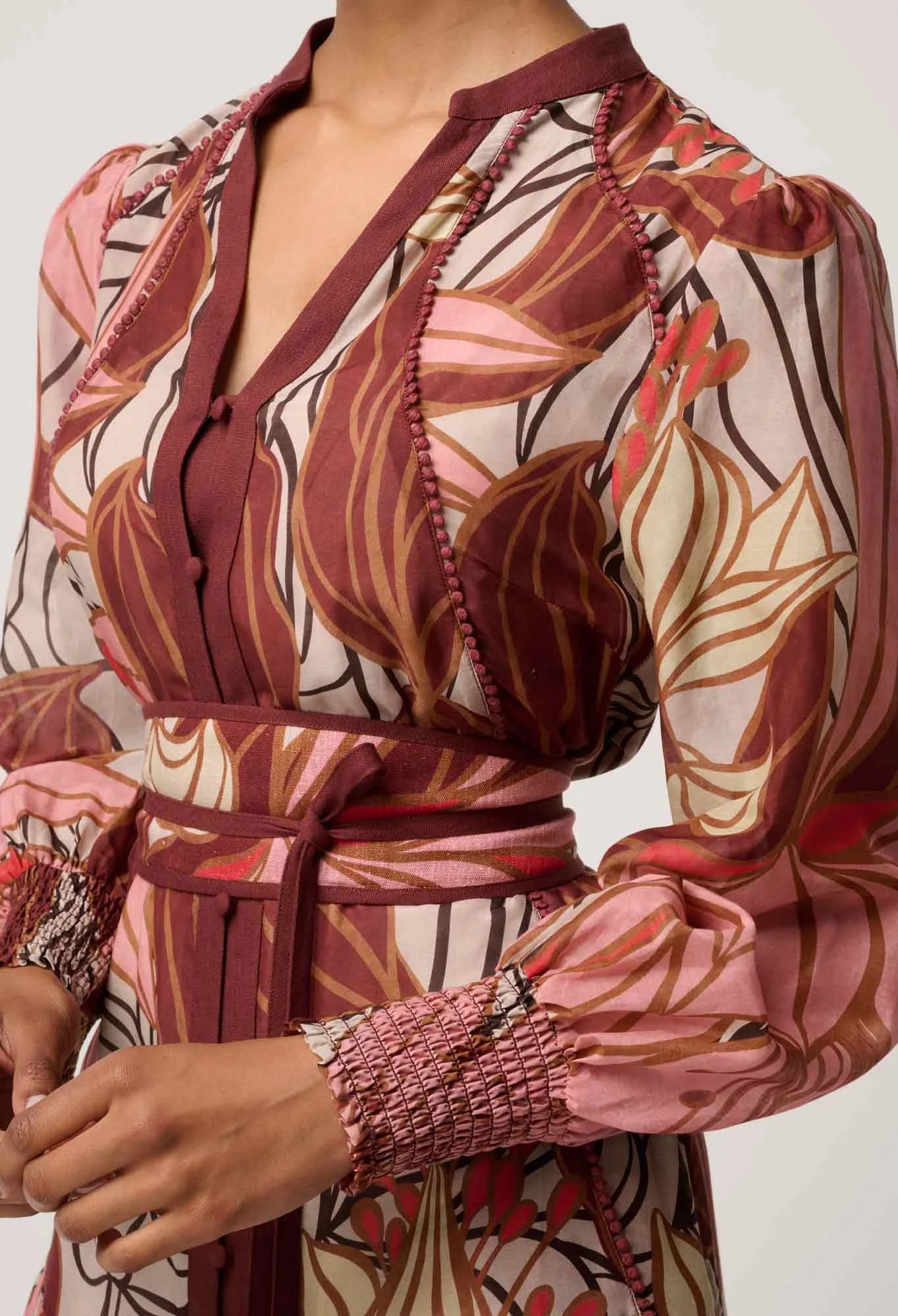 OnceWas - Liliana Cotton Silk Printed Maxi Dress | Cathedral Botanic