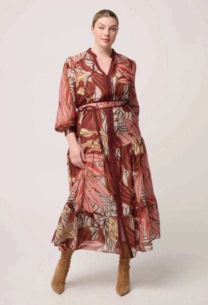 OnceWas - Liliana Cotton Silk Printed Maxi Dress | Cathedral Botanic