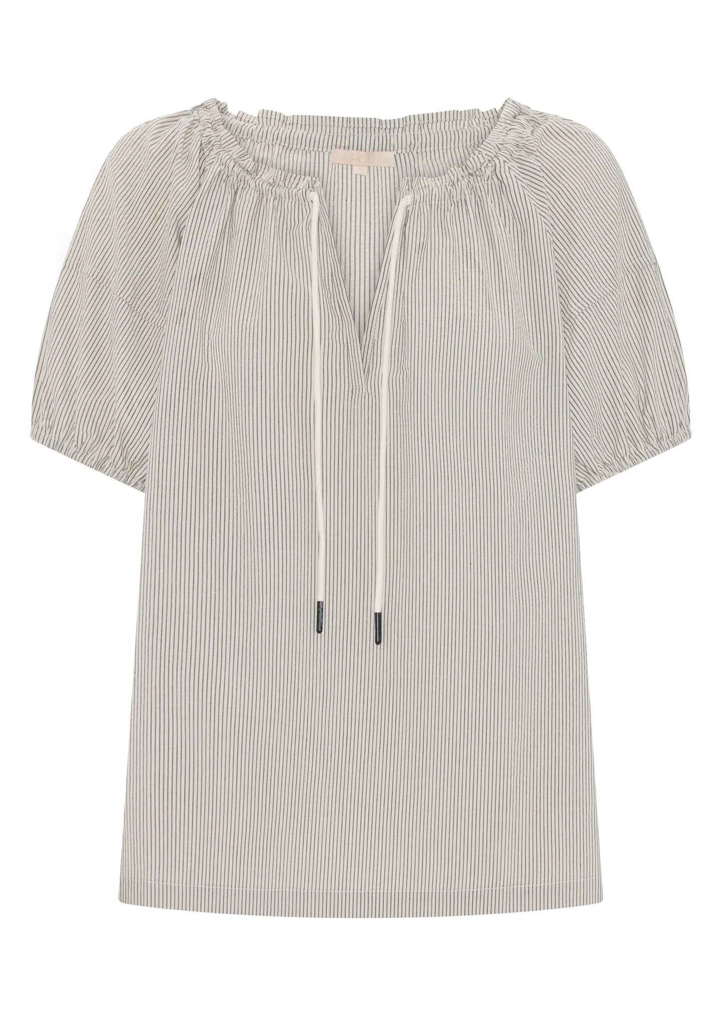 POL - Seersucker Tie Top | Natural Stripe