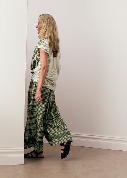 POL - Botanica Top w Contrast Back | Botanica Print/ Stripe