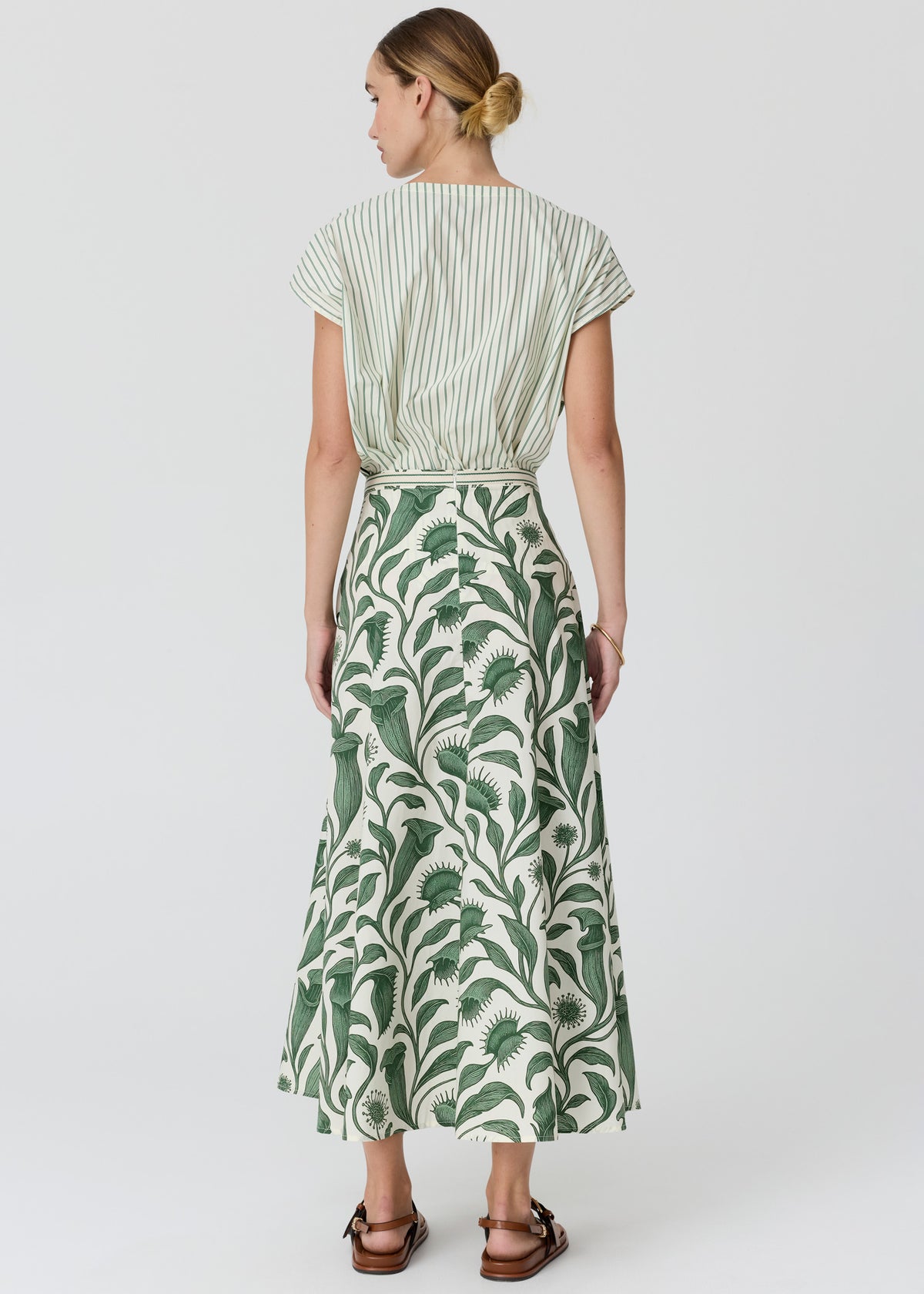 POL - Botanica Top w Contrast Back | Botanica Print/ Stripe