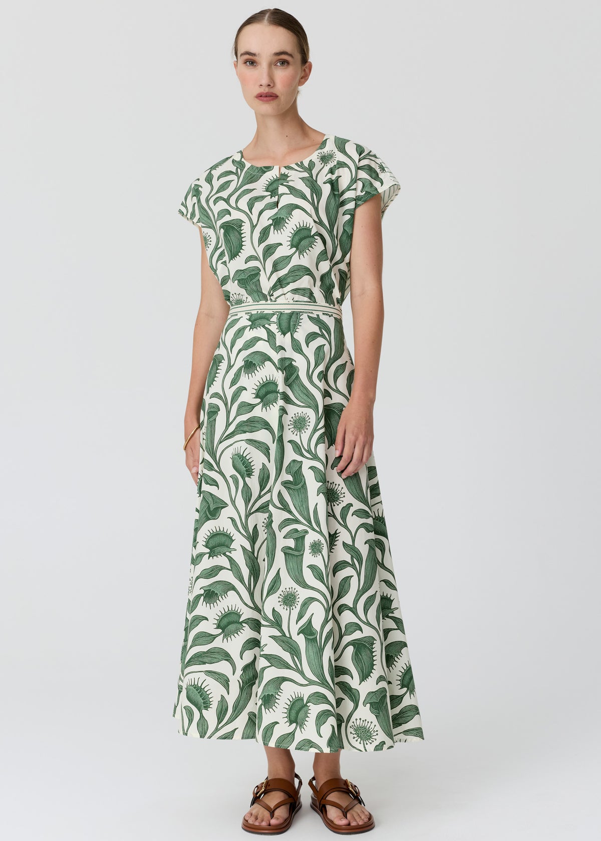 POL - Botanica Top w Contrast Back | Botanica Print/ Stripe