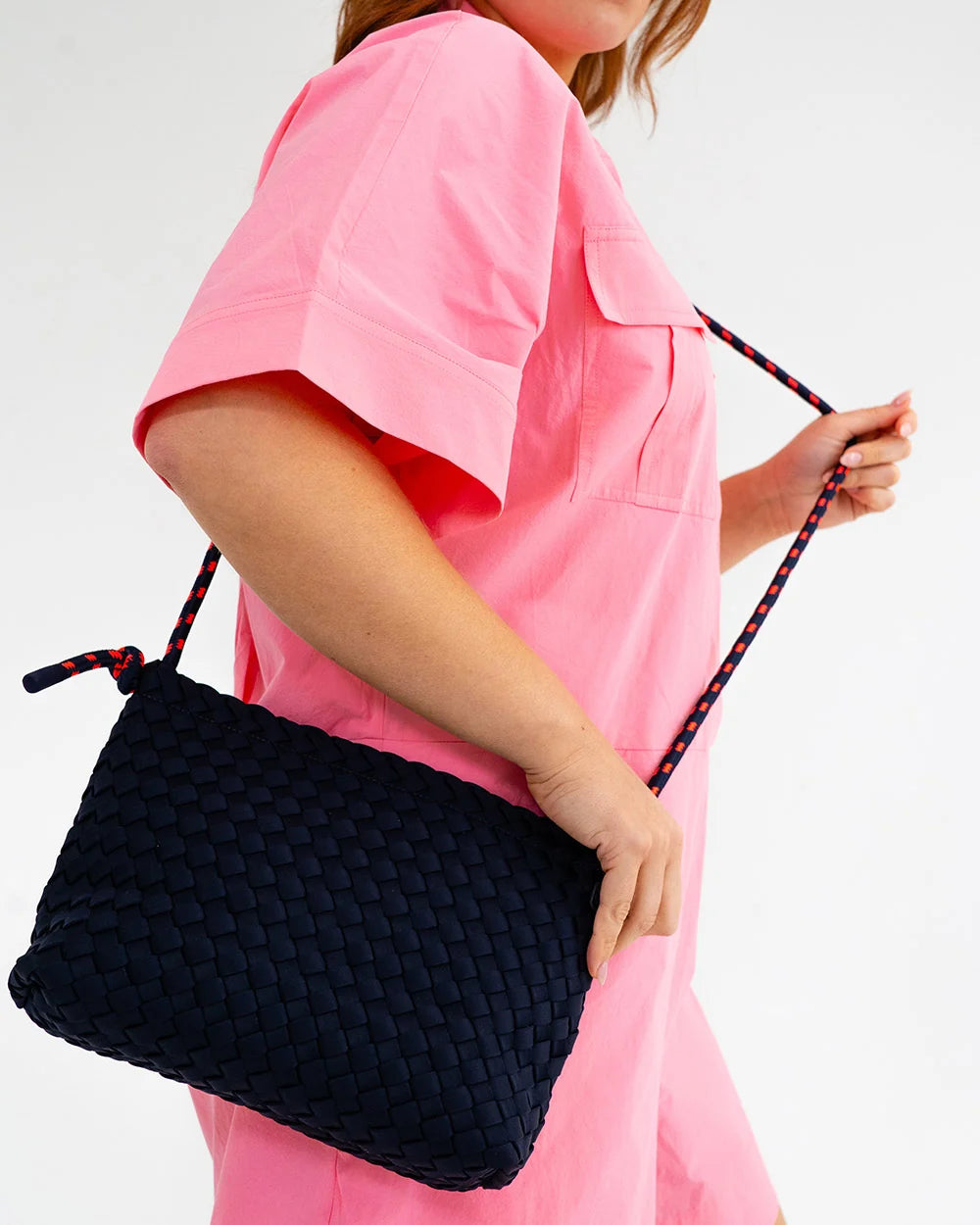 ELMS + KING - Panama Crossbody | Navy Neo Plait