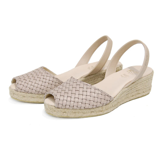 Ria Menorca Australia - Trenza Low Jute Wedge Espadrilles | Stone