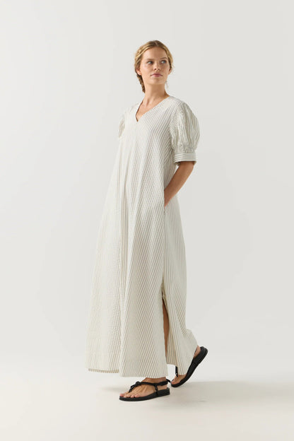 Foemina - Scottie Dress | Basil Stripe Seersucker Foemina