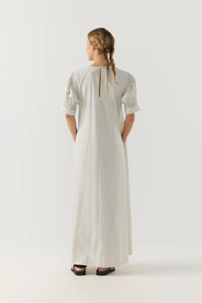 Foemina - Scottie Dress | Basil Stripe Seersucker Foemina