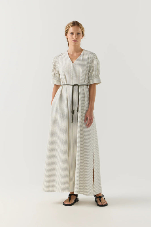 Foemina - Scottie Dress | Basil Stripe Seersucker Foemina