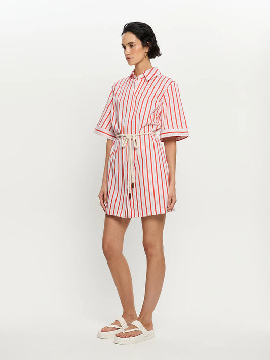 KIVARI - Maddie Mini Dress | Red Stripe
