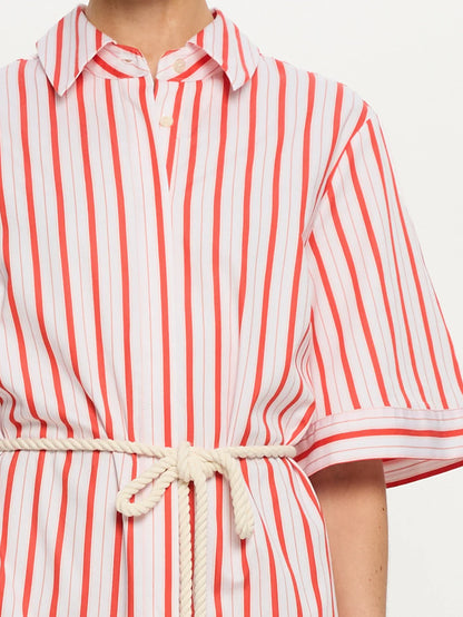 KIVARI - Maddie Mini Dress | Red Stripe