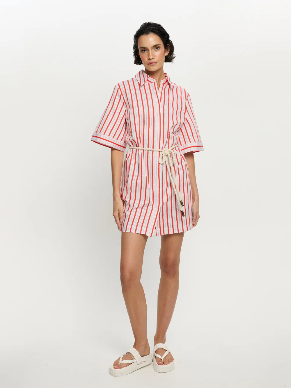 KIVARI - Maddie Mini Dress | Red Stripe