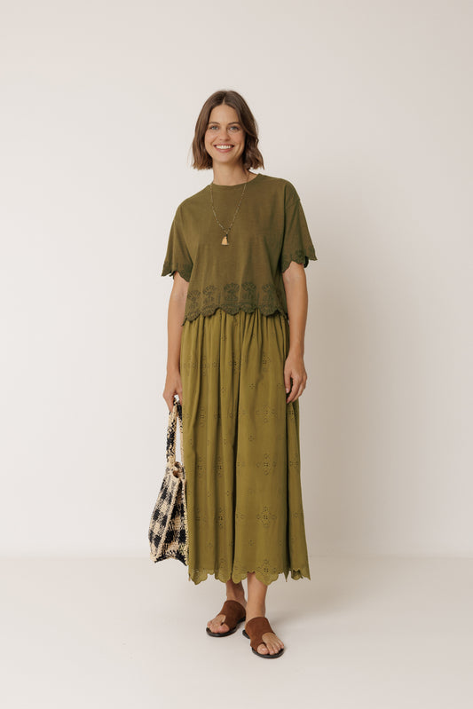 Indi & Cold - Boxy Embroidered Tee